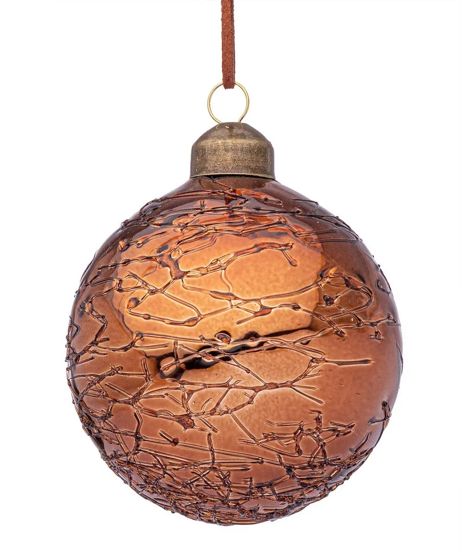 Novog. kićanka - kugla Glaciate fi 8cm boja bronze Bizzotto