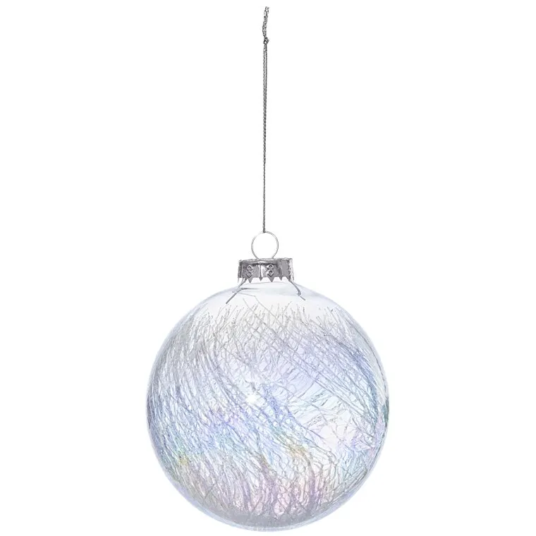 Novog. kićanka kuglica fi 10cm bela Feric Lights and Christmas
