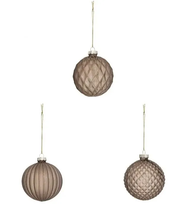 Novog. kićanka kuglica fi 8cm braon sort 3/1 F. Lights and Christmas