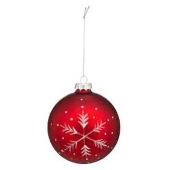 Novog. kićanka kuglica fi 9cm crvena F. Lights and Christmas