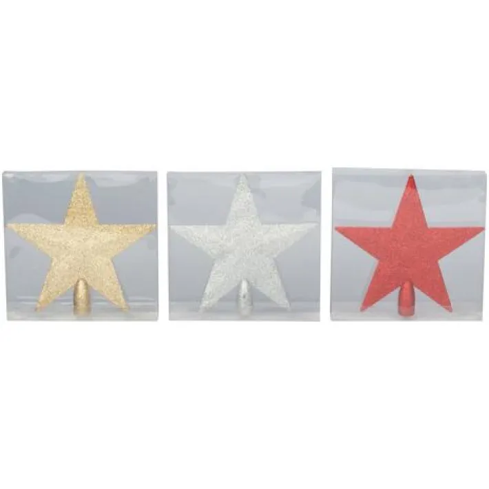 Novog. kićanka vrh za jelku zvijezda 20x19cm sort Articasa