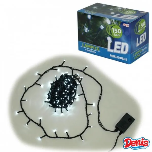 Novog. lampice 150Led bele 8 funkcija 745+160cm IP20 E. Denis