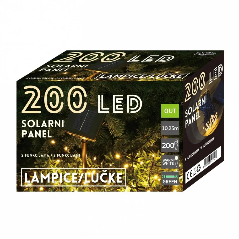 Novog. lampice 200LED sa solarnim panelom za punjenje E.Denis