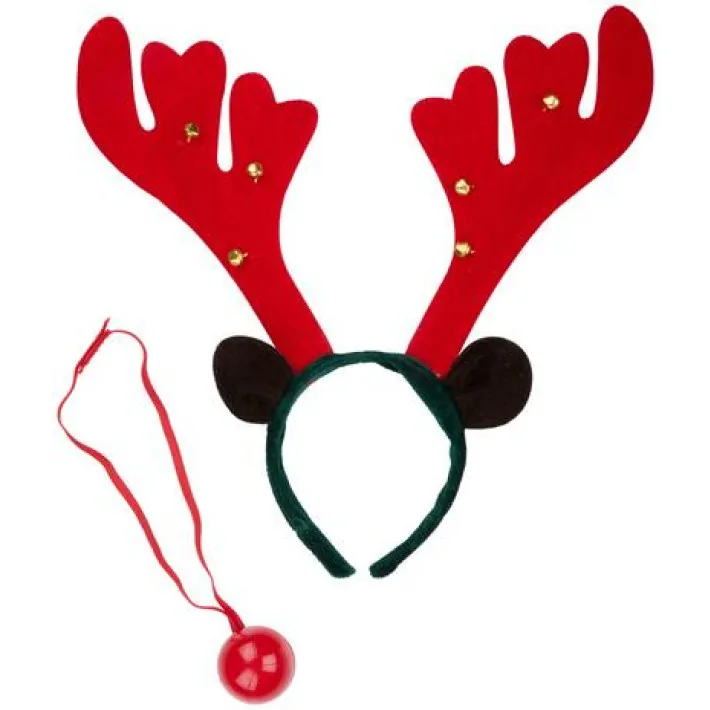 Novog. rajf Xmas sa rogovima irvasa i crvenim nosem 2/1 Articasa