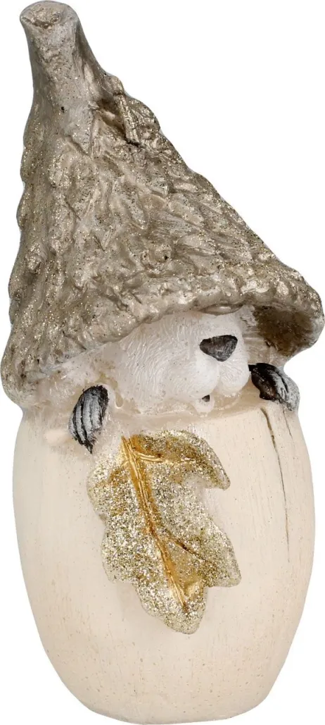 Novog. sveća Dwarf Christmas 6x6x16cm boje zlata/siva Artman