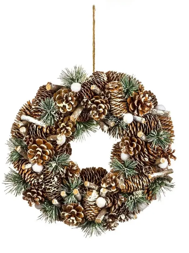 Novogod. ukras-vijenac sa šišarkama fi 34cm Feeric Lights and Christmas