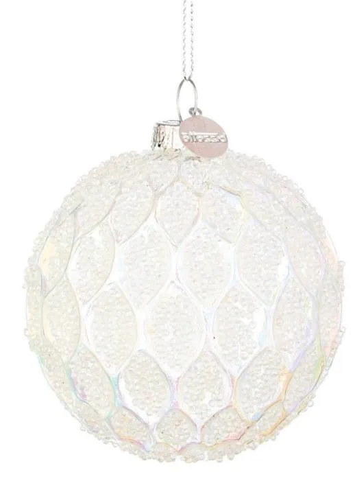 Novogodišnja kićanka-kuglica Reflex fi 8cm bela Bizzotto