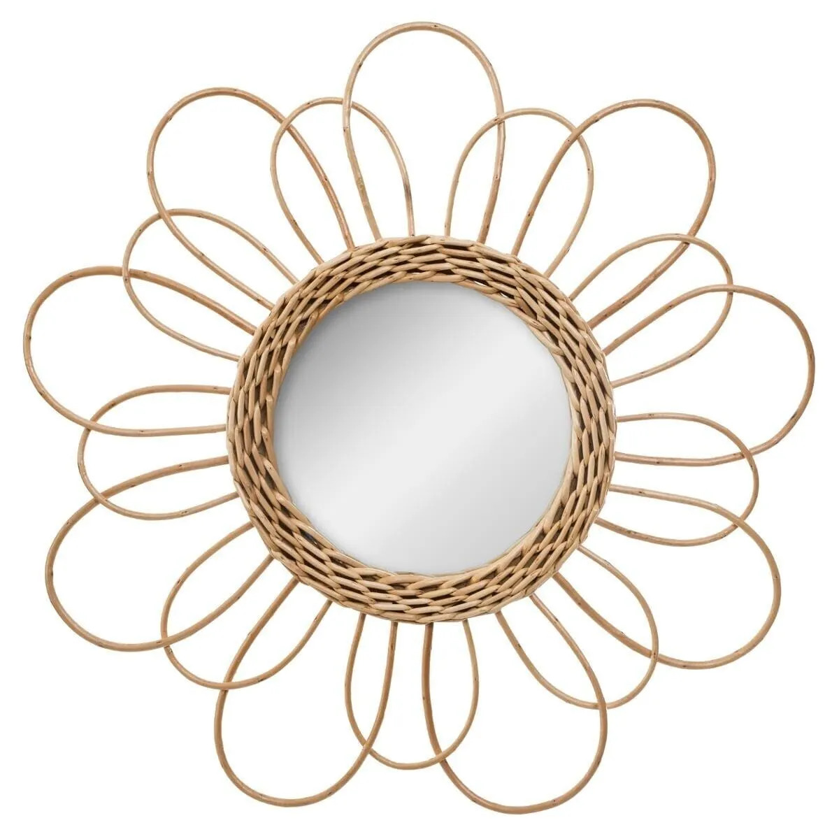 Ogledalo Flower fi 38cm bež Atmosphera C. Dinterieur