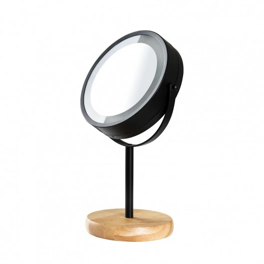 Ogledalo stono Anka M fi 16cm 1x//5x uvelič. sa Led osvet. crno Ridder
