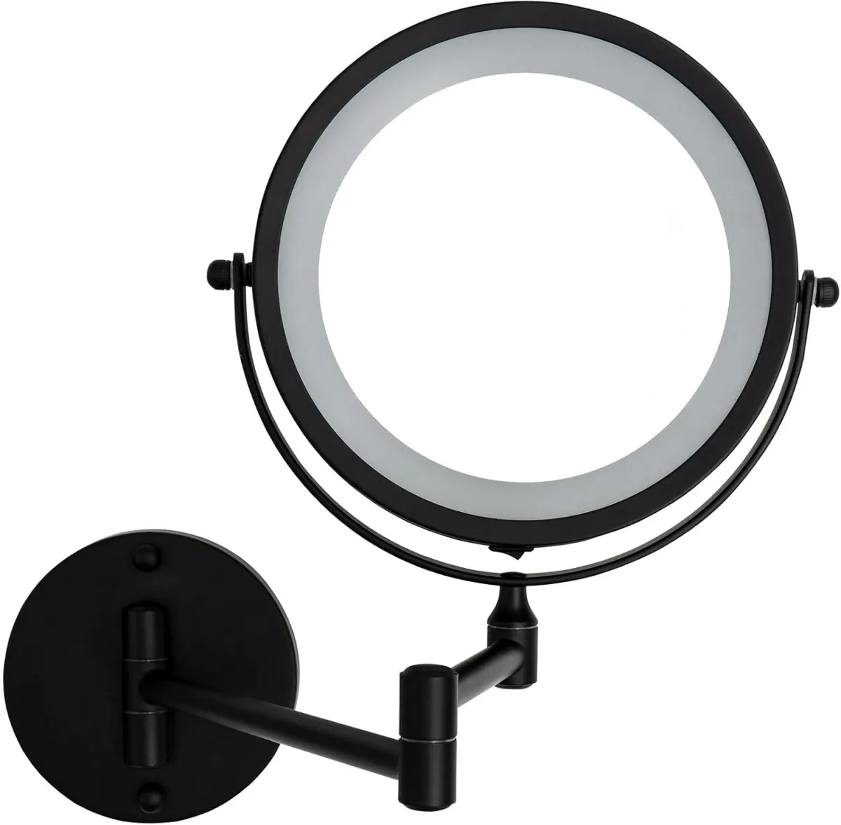 Ogledalo zidno dvostr.1x/3x uvelič. Mary M sa LED osv. fi 13cm crno Ridder