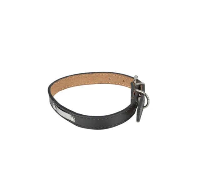 Ogrlica za pse sa metalnom pločicom vel. M 40x1.5cm crna