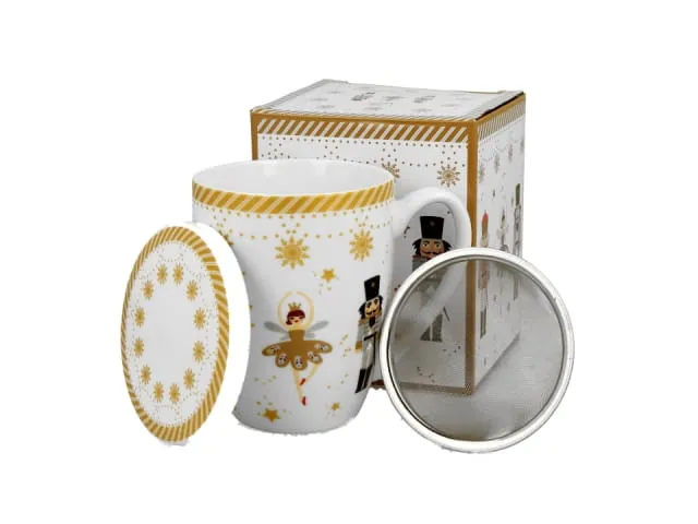 Šolja Christmas Ballerina 360ml sa filterom za čaj i poklopcem Duo