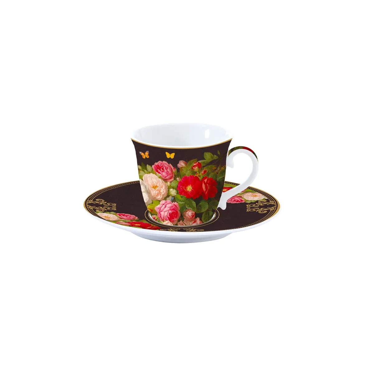 Šolja Victorian Garden 200ml sa tanjirićem u poklon pakovanju Easy Life