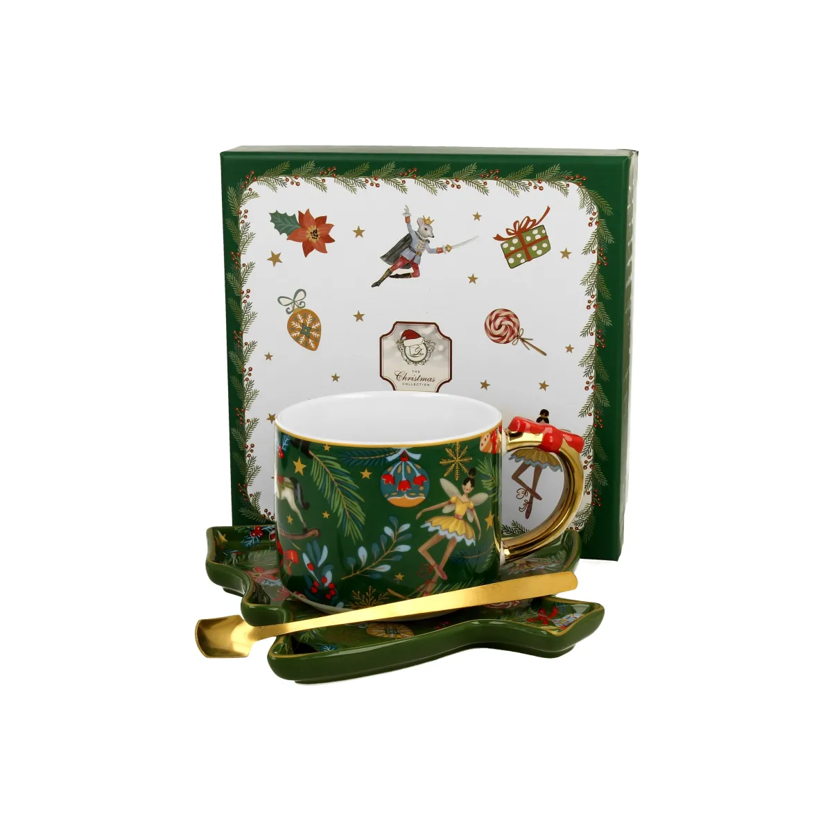 Šolja za čaj Christmas Spirit 280ml sa tanjirić. i kašič. Duo