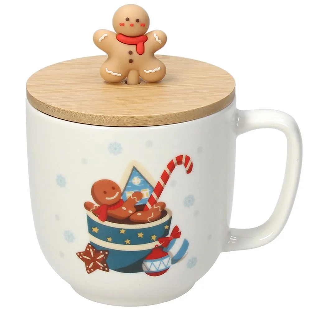 Šolja za čaj Natale Cheery Gingerbread 390ml sa bambus. pok. Tognana