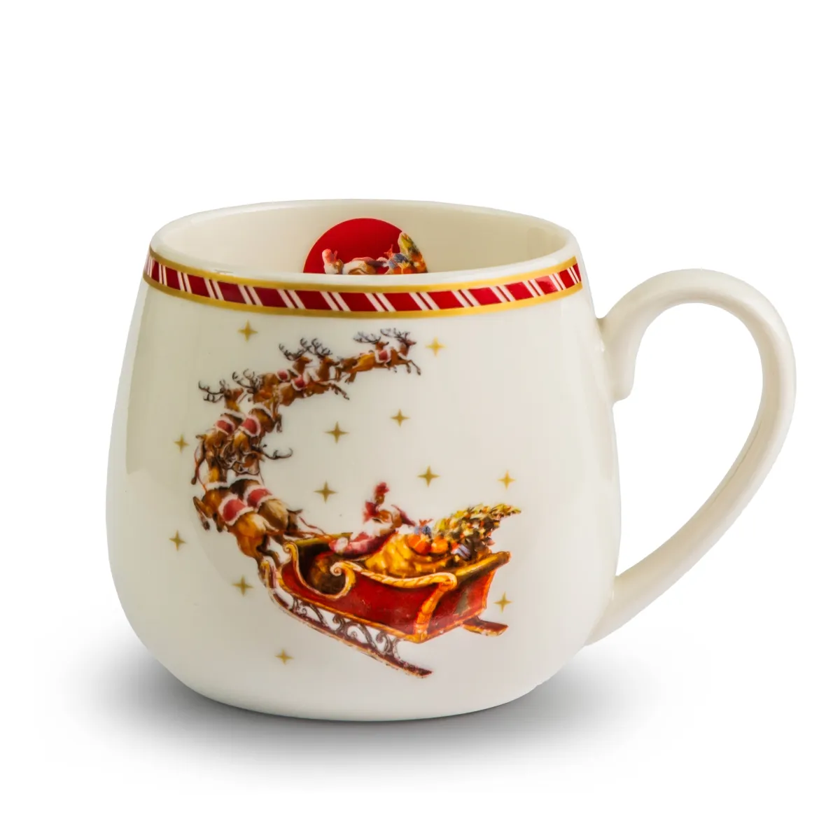 Šolja za čaj Santa on sleigh 430ml u poklon pakovanju Duo