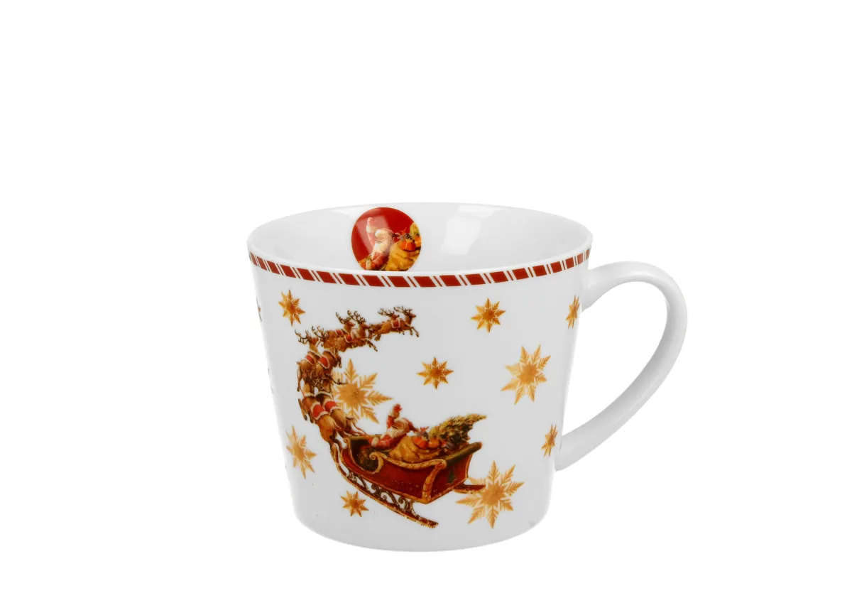 Šolja za čaj Santa on sleigh 610ml u poklon pakovanju Duo