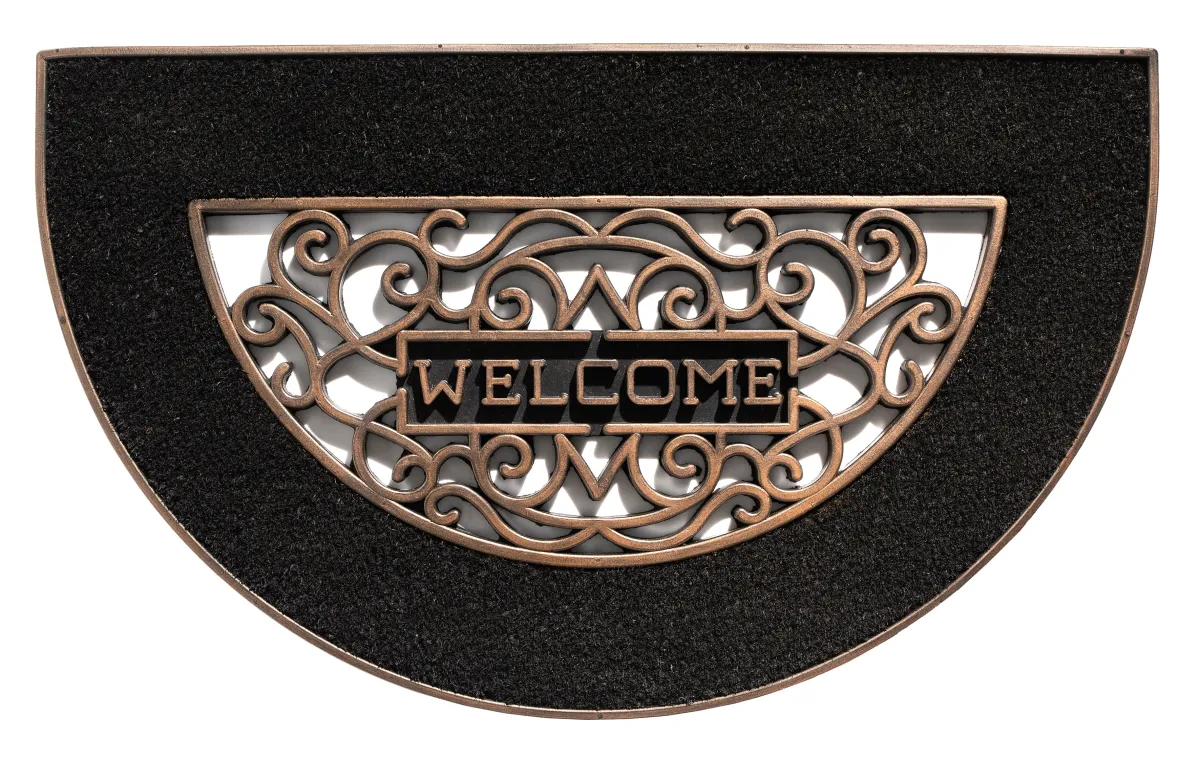Otirač za noge Mathara Welcome 45x75cm crni/boja bronze Hamat