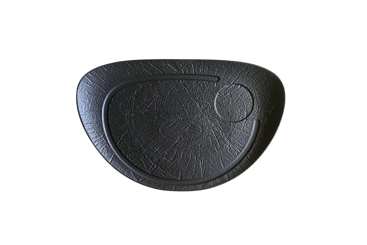 Ovalni tanjir za stek Vulcania 37x25cm crni