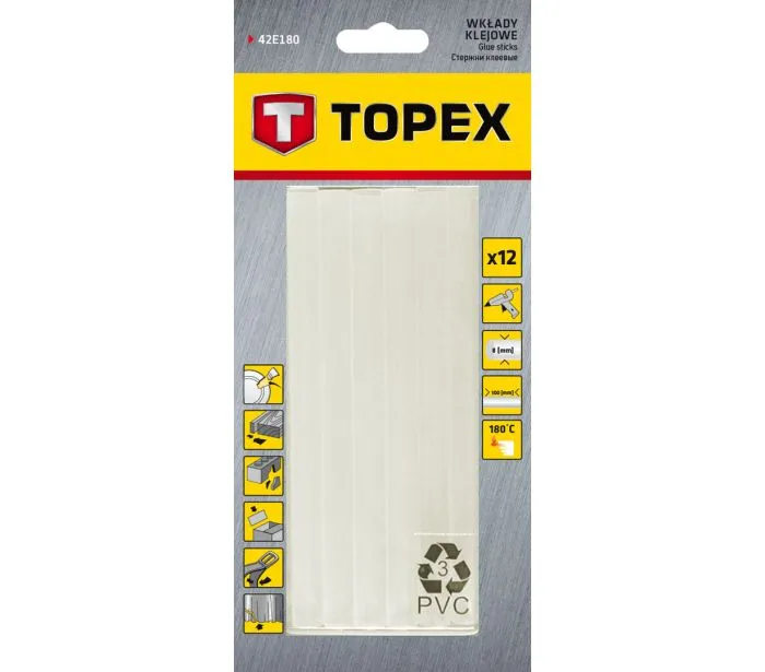 Patroni za lepljenje providni 8x100mm 12/1 Topex