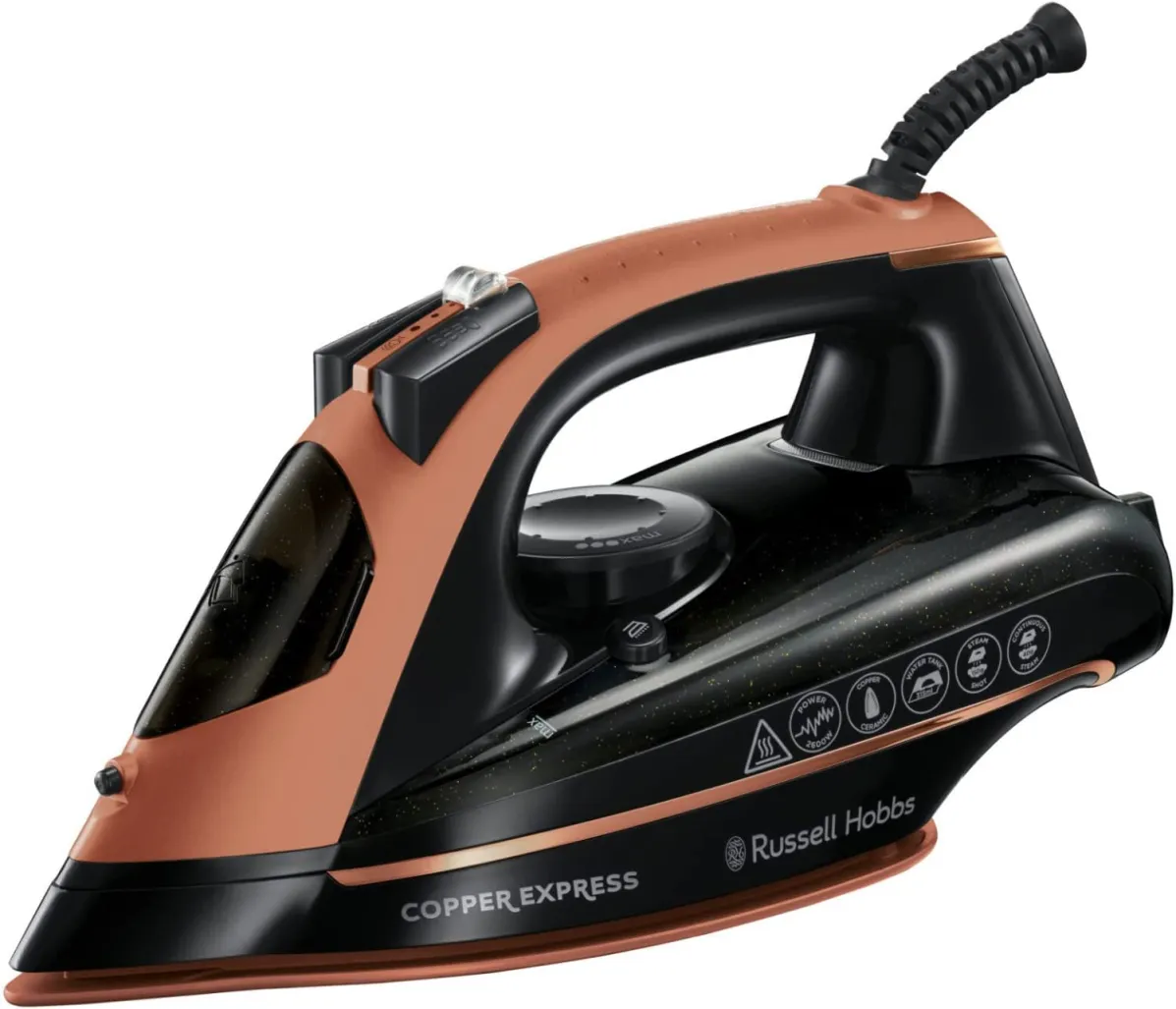 Pegla na paru Copper Express 2600W crna/boja bakra Russel Hobbs