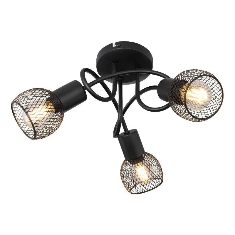 Plaf. svetiljka FIASTRA 3xE14 40W fi 36x20cm IP20 crna Globo