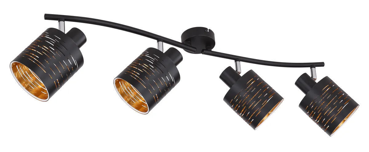 Plaf. svetiljka TUNNO 4xE14 15W IP20 crna Globo