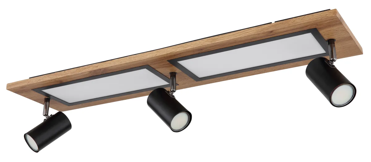 Plaf. svjetiljka Ulla LED 24W+3xG10 maks. 5W crna/boja drveta Globo