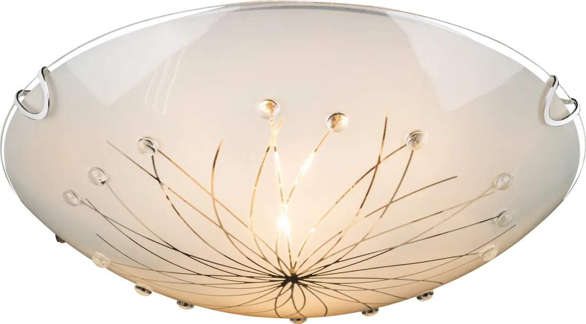 Plafonjerka Calimero I E27 ILLU 2x60W fi 30cm mlečno bela Globo