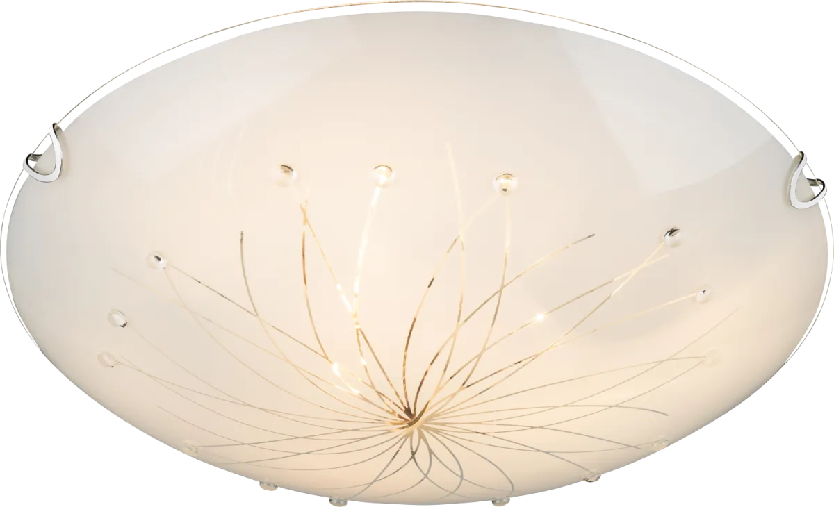 Plafonjerka Calimero I E27 ILLU 3x60W fi 40cm mlečno bela Globo