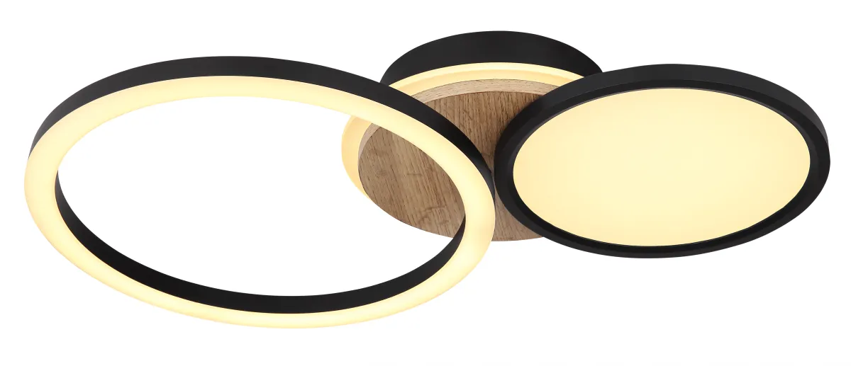 Plafonska Led svjet. Sid 28W 51.5x30x10.5cm crna/boja drveta Globo