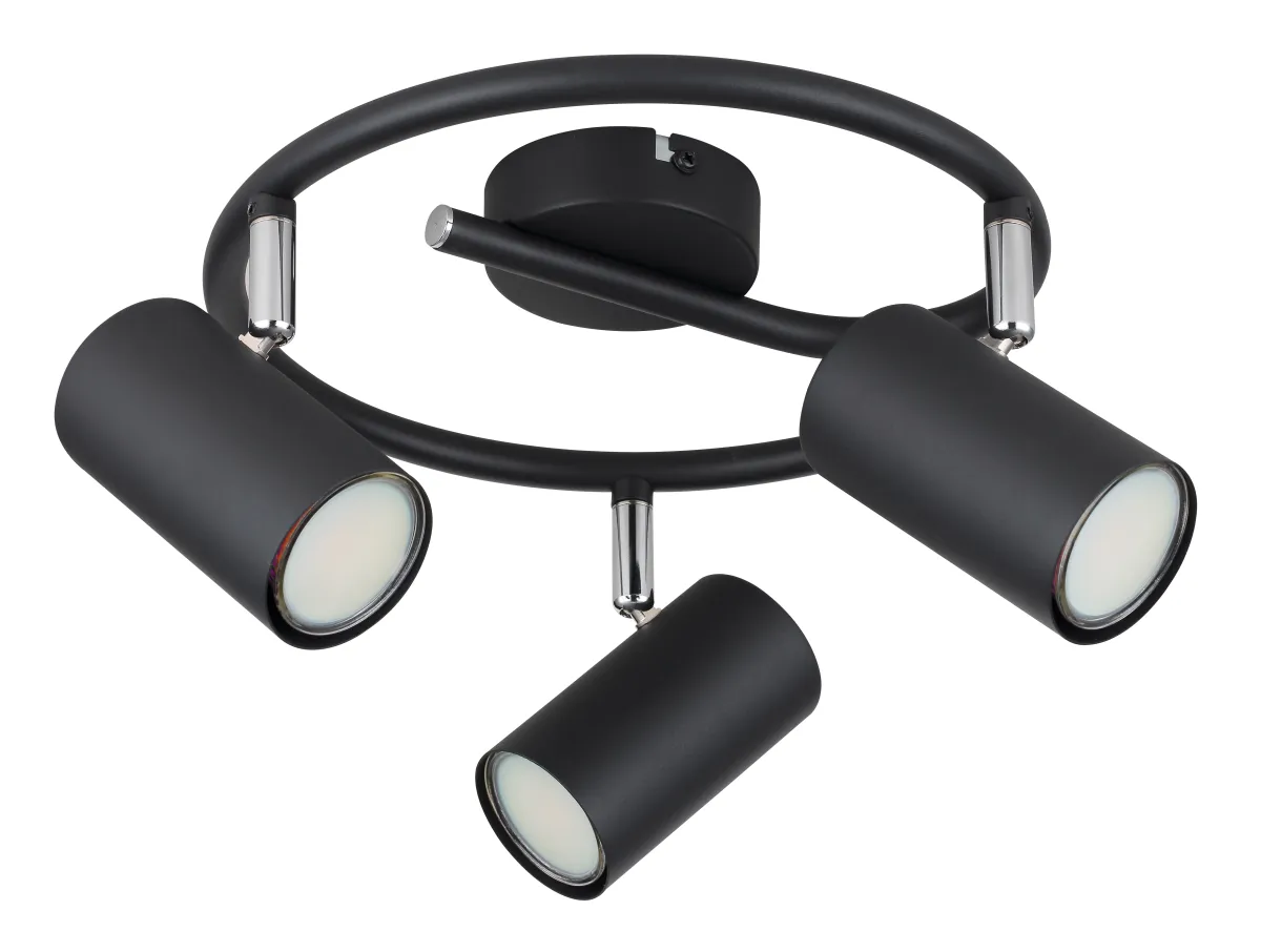 Plafonska svetiljka Allvy GU10 maks. 3x25W crna Globo