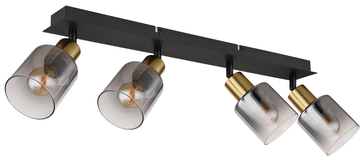 Plafonska svetiljka Hollsy E14 maks. 4x25W crna/boja zlata Globo