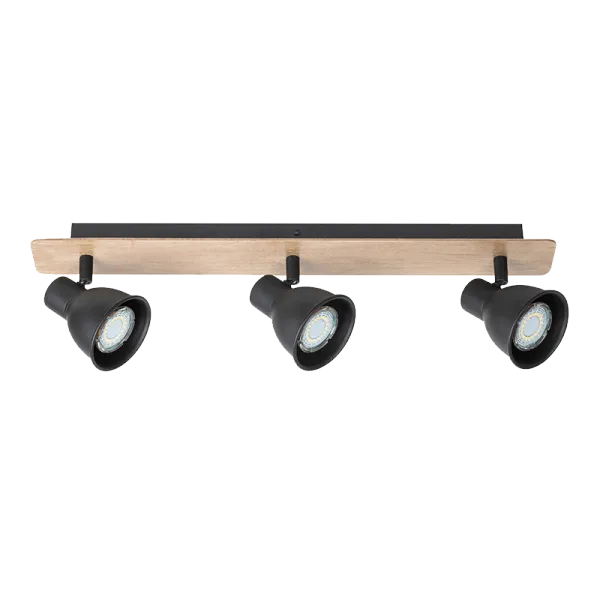 Plafonska svetiljka Riko 3x3W GU10 505mm crna/boja drveta Elmark