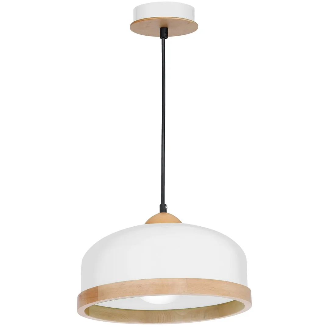 Plafonska svetiljka-visilica Studio 60W E27 bela/boja drveta Milagro