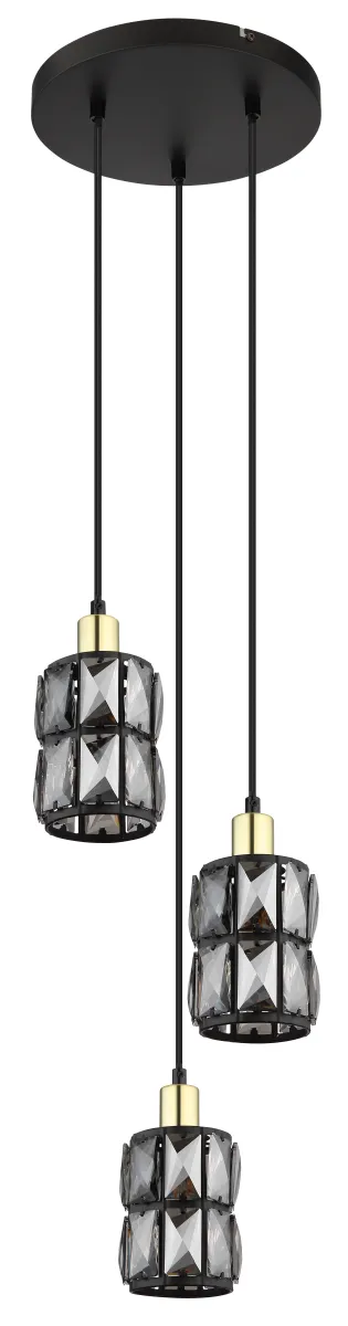 Plafonska svetiljka-visilica Wolli E14 3x40W crna/mesing Globo