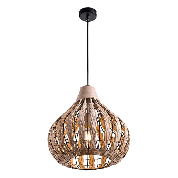 Plafonska svetiljka-visilica Woody 1xE27 fi 340mm natural Elmark