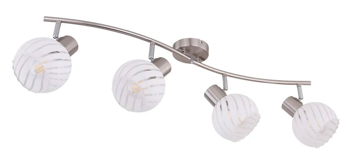 Plafonska svetiljka Willy 4xE27 maks.40W 80cm nikl/bela Globo