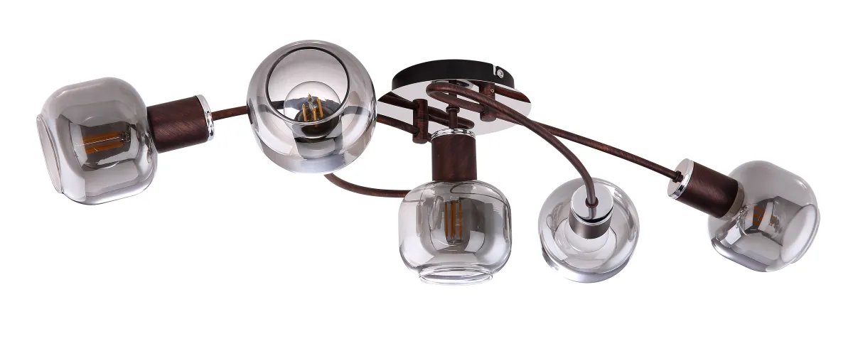 Plafonska svjetiljka Pallo 5xE14 maks.40W 63x38x21cm braon Globo