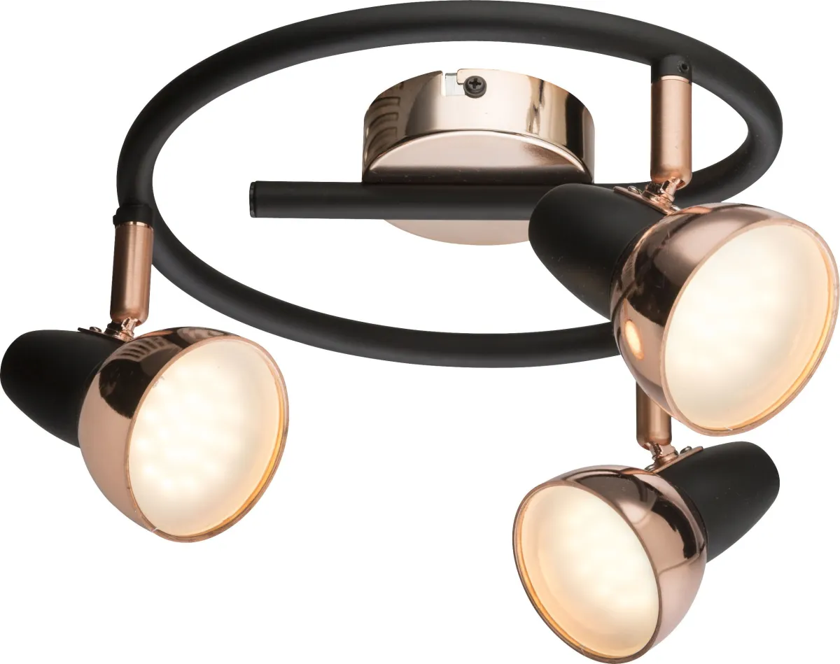 Plafonska svjetiljka Tobi LED 3x4W fi 25x14.5cm boja bakra