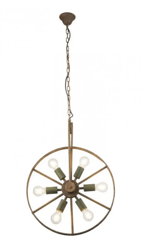 Plafonska svjetiljka-visilica Tonu 6x60W E27 fi 50x133cm zelena