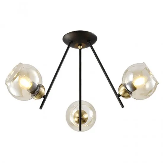 Plaf.svetiljka Rick 3x40W E27 61x32cm crna/boja bronze Elmark