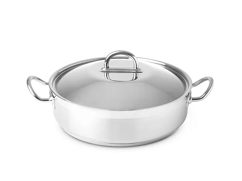 Plitka šerpa Nautilus 4.3l fi 28cm sa poklopcem inoks Silampos