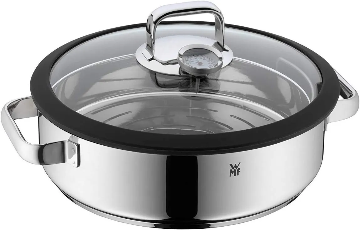 Plitka šerpa Vitalis Aroma fi 28cm sa staklenim poklopcem inoks WMF