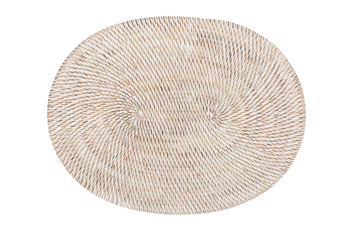 Podmetač za sto Rattan 30x40cm ovalni svetlo-bež Tiseco
