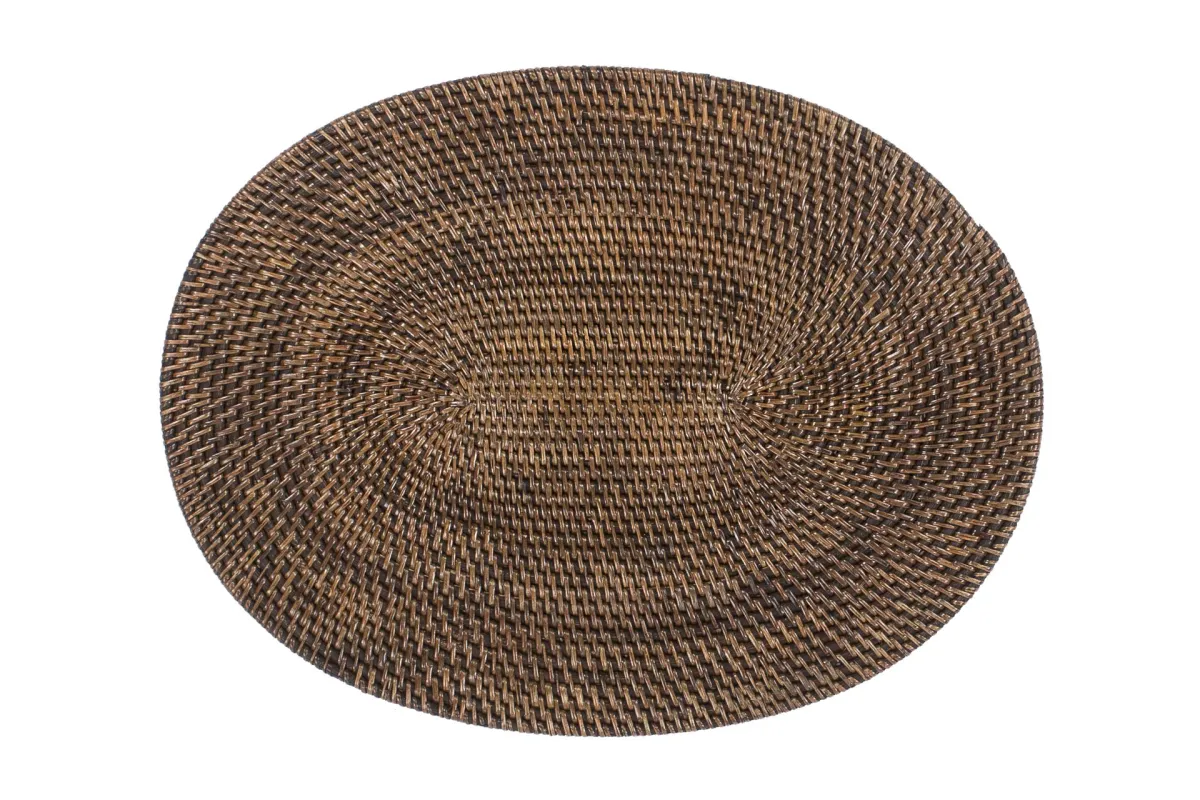 Podmetač za sto Rattan 30x40cm ovalni tamno bež Tiseco