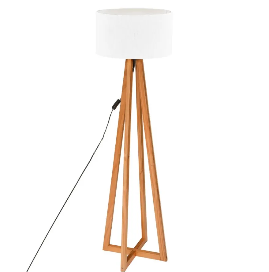 Podna lampa Molu 141cm E27 maks. 40W bela/boja drveta  Atmosphera