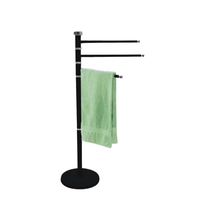 Podni držač za peškire sa 3 okretne šipke h 86cm crni Artex