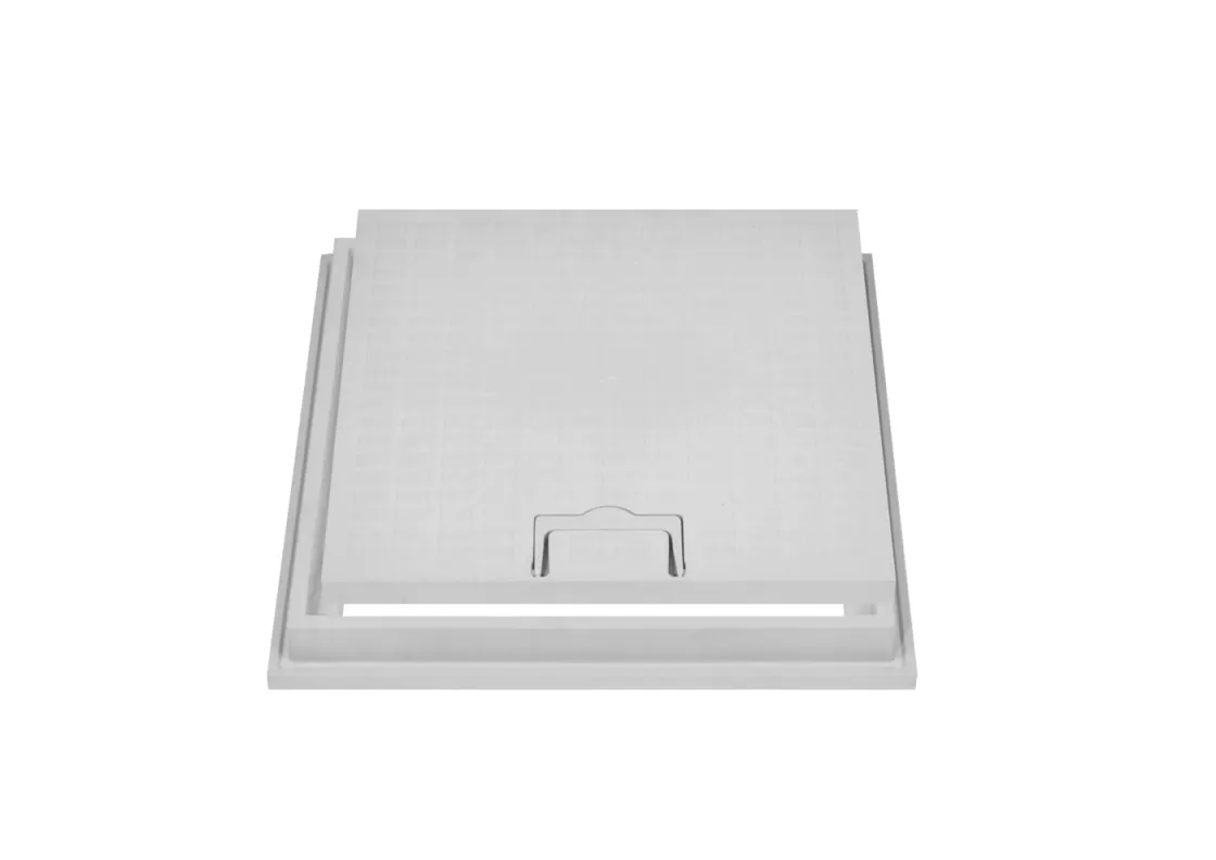 Poklopac za šahtu sa ručkom+ram Super Top PP 40x40cm sivi Stamplast