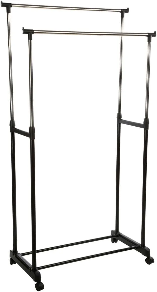 Pokretni garder.-štender za odeću 82.5x42x97.5/170cm dupli crni 5five